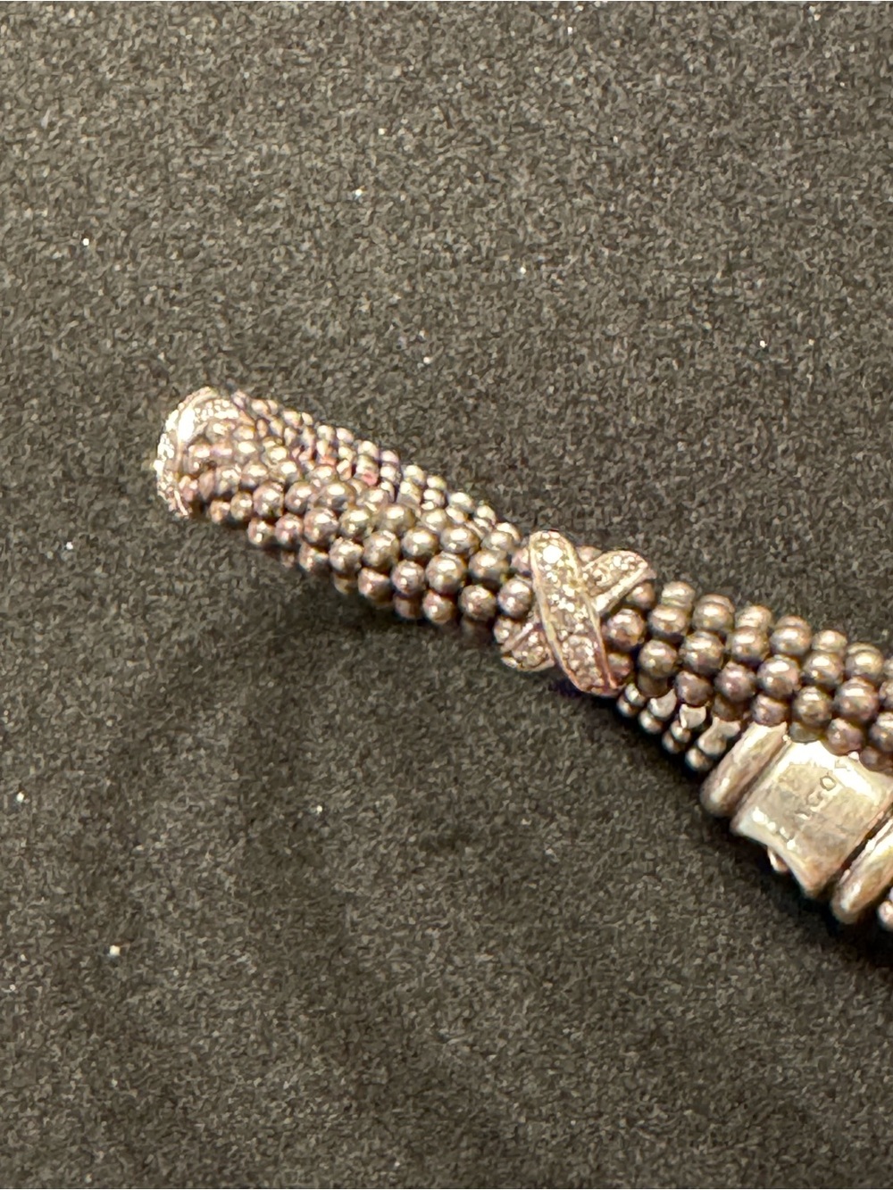 AUTHENTIC LAGOS Caviar Diamond and Sterling Silver Bracelet - Picture 3 of 9